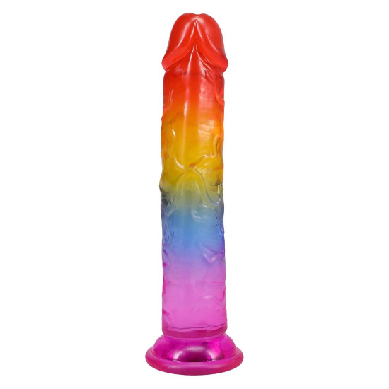 Дилдо, длина 17.8 см, радужный Doc Johnson Crystal Jellies - 7 Inch Сlassic Dong - Rainbow
