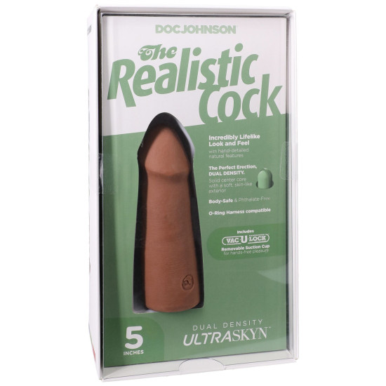 Фалоімітатор, довжина 12.7 см Doc Johnson The Realistic Cock ULTRASKYN - 5 Inch Caramel
