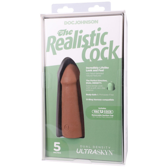 Фалоімітатор, довжина 12.7 см Doc Johnson The Realistic Cock ULTRASKYN - 5 Inch Caramel
