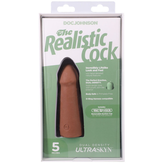 Фалоімітатор, довжина 12.7 см Doc Johnson The Realistic Cock ULTRASKYN - 5 Inch Caramel