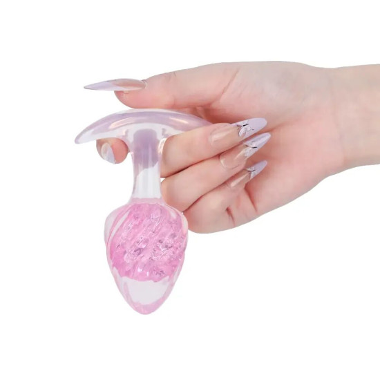 Анальна пробка у формі морозива, рожева Liebe Seele Icecream-shaped Crystal Anal Plug - Pink, розмір M