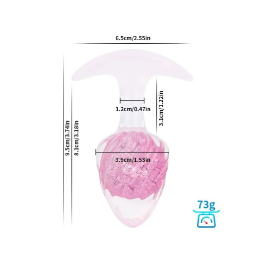 Анальна пробка у формі морозива, рожева Liebe Seele Icecream-shaped Crystal Anal Plug - Pink, розмір M